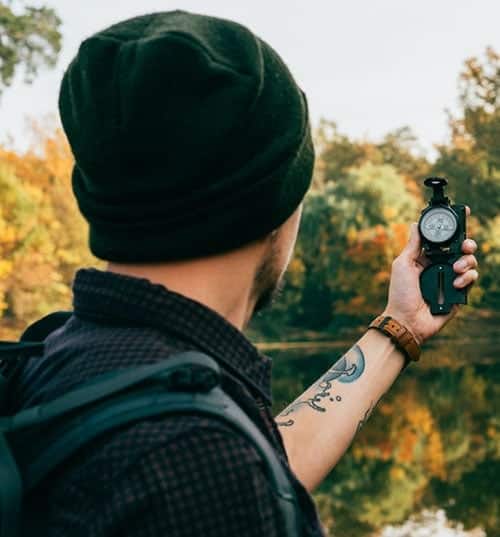 checking your location using a compass