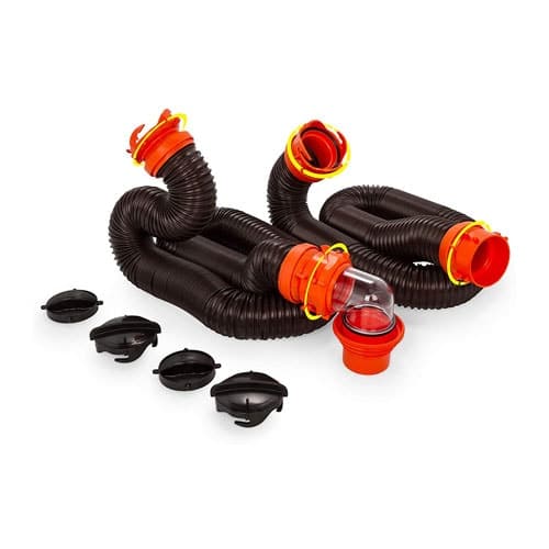Camco RhinoFLEX 20-Foot RV Sewer Hose Kit with 4-In-1 Dump Station Fitting